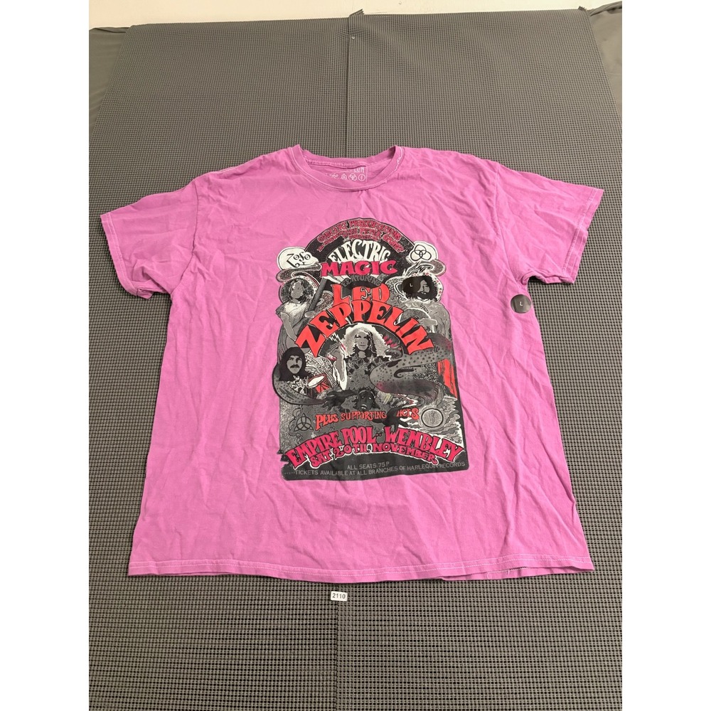 Led Zeppelin Electric Magic Pink Graphic T-Shirt Life Clothing Co Large